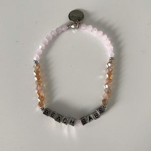 Beach Babe little words project with silver block beads